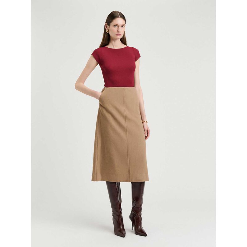 Veronika Maine Wool A Line Skirt image number 3